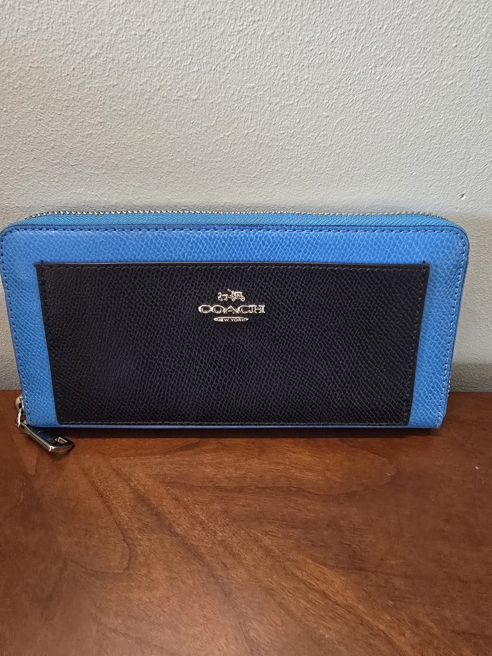 COACH Zip Around Accordion Wallet in Color Block